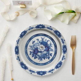 Royal Blue Wildblume Floral Keramik Wedding Pappteller