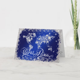 Royal Blue WORLD PEACE Diamonds PERSONALISIERT Feiertagskarte