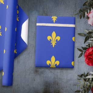 Royal Blue Wrapping Paper mit Gold-Lilie Geschenkpapier