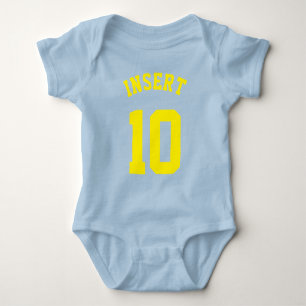 Royal Blue & Yellow Baby Sports Jersey Design Strampler