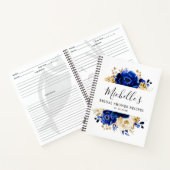 Royal Blue Yellow Gold Brautparty Notizblock (Innenseite)