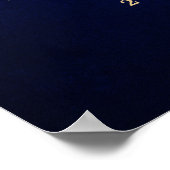 Royal Blue Yellow Gold Brautparty Welcome Poste Poster (Ecke)