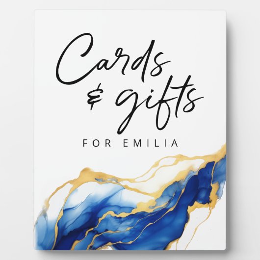 Royal Blue Yellow Gold Cards & Gifts Abschluss Fotoplatte (Vorderseite)