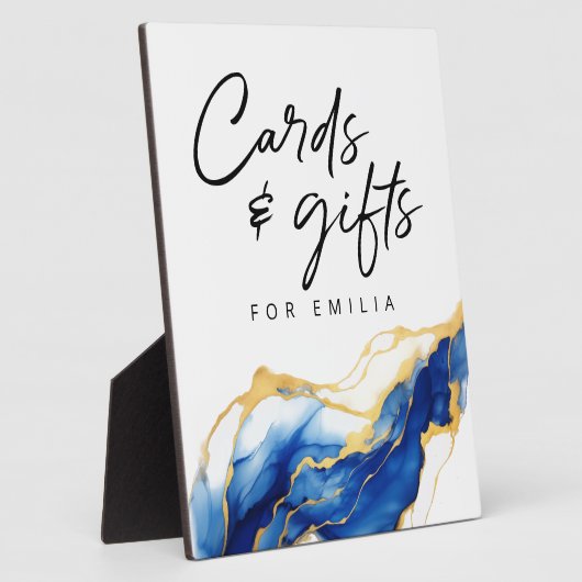 Royal Blue Yellow Gold Cards & Gifts Abschluss Fotoplatte (Seite)