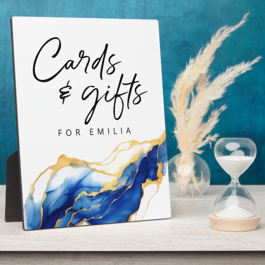 Royal Blue Yellow Gold Cards & Gifts Abschluss Fotoplatte (Seite)