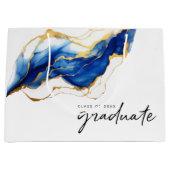 Royal Blue Yellow Gold "Class of" graduate Große Geschenktüte (Vorderseite)