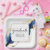 Royal Blue Yellow Gold Elegante Ein perfekter Absc Pappteller (Party)