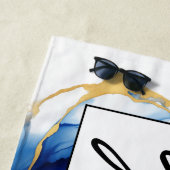 Royal Blue Yellow Gold Elegante Graduate Strandtuch (Beispiel)