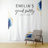 Royal Blue Yellow Gold Eleganter Abschluss Hinterg Wandteppich (Beispiel)