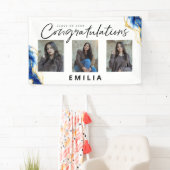 Royal Blue Yellow Gold Elegantes Foto Abschluss Banner (Insitu)