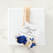 Royal Blue Yellow Gold Floral Wedding Danke Fa Geschenkanhänger (Beispiel)
