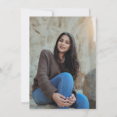 Royal Blue Yellow Gold Grad Party Einladung (Rückseite)