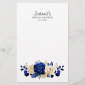 Royal Blue Yellow Gold Metallic Brautparty Game (Rückseite)