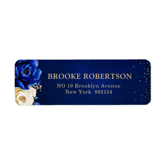 Royal Blue Yellow Gold Metallic Floral Wedding (Vorne)