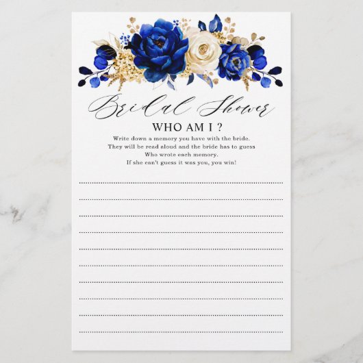 Royal Blue Yellow Gold Metallic Who Bin I Game (Vorderseite)