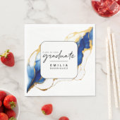 Royal Blue Yellow Gold Moderner Abschluss Serviette (Beispiel)