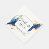 Royal Blue Yellow Gold Moderner Abschluss Serviette (Ecke)