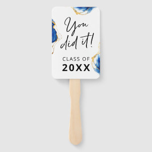Royal Blue Yellow Gold "You do it" Abschluss Fächer