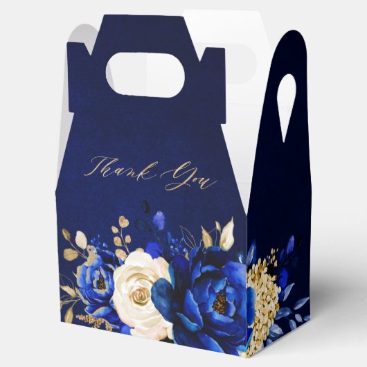 Royal Blue Yellow Metallic Brautparty Favo Geschenkschachtel (Geöffnet)