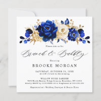 Royal Blue Yellow Metallic Brunch und Bubbly