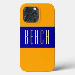 Royal Blue Yellow Orange Streifen Slim BeACH Text Case-Mate iPhone Hülle