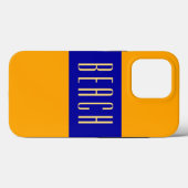 Royal Blue Yellow Orange Streifen Slim BeACH Text Case-Mate iPhone Hülle (Rückseite (Horizontal))