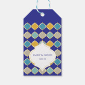 Royal Blue Yellow Wedding Geschenkanhänger (Vorderseite)