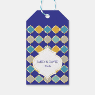 Royal Blue Yellow Wedding Geschenkanhänger