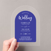 Royal Blue Zazzle Acrylic Wedding Einladungen (Insitu (Handheld))
