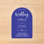 Royal Blue Zazzle Acrylic Wedding Einladungen (Vorderseite)