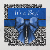 Royal Blue Zebra Baby Shower Einladungen (Vorne/Hinten)