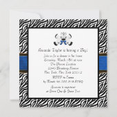 Royal Blue Zebra Baby Shower Einladungen (Rückseite)