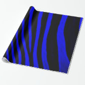 Royal Blue Zebra Stripes Jedes Anlasses Geschenkpapier (Ungerollt)