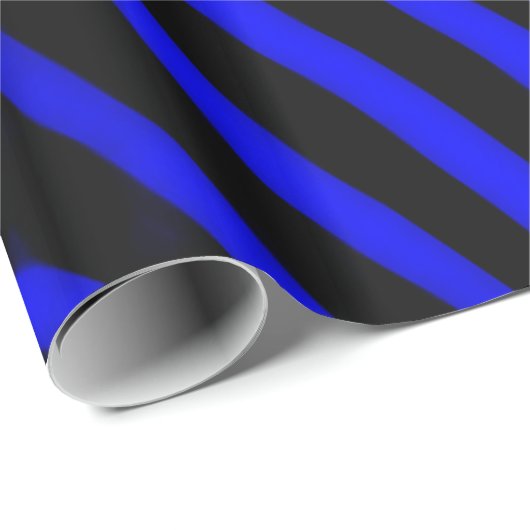 Royal Blue Zebra Stripes Jedes Anlasses Geschenkpapier (Rolleneckpunkt)