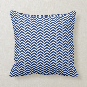 Royal Blue Zickzack Pattern Kissen