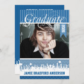 Royal Blue Zig Zag Senior Picture Class Ankündigung (Vorne/Hinten)