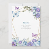 Royal Blush Blue Lila Geometric Quinceñera Einladung (Rückseite)