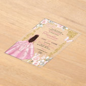 Royal Blush Pink Princess Quinceañera Acryleinladungen (Ablage )