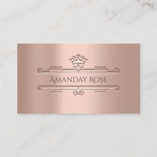 Royal Brand Name Rose Beruflich Crown Frame 3D Visitenkarte (Vorderseite)