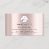 Royal Brand Name Rose Silver Black Frame Visitenkarte (Rückseite)