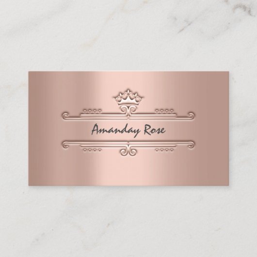 Royal Brand Rose Beruflich Crown Frame Princess Visitenkarte (Vorderseite)