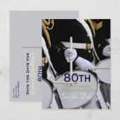 Royal British Band 80. Geburtstag Save the Date Ankündigungspostkarte (Vorne/Hinten)