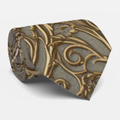 Royal Bronze Floral Verziert Damask Krawatte (Gerollt)