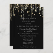 Royal Bronze Gold Tropfens Birthday Brautparty Inv Einladung (Vorne/Hinten)