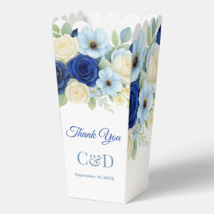 Royal Bue Wedding Watercolor Elfenbeinküste Blume Geschenkschachtel