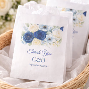 Royal Bue Wedding Watercolor Elfenbeinküste Blume Geschenktütchen