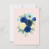 Royal Bue Wedding Watercolor Elfenbeinküste Blume Save The Date (Rückseite)