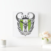 Royal Bull Terrier Quadratische Wanduhr (Zuhause)