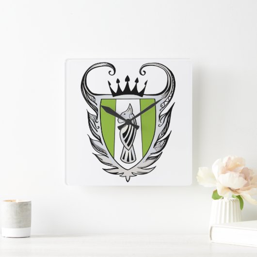 Royal Bull Terrier Quadratische Wanduhr (Zuhause)