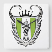 Royal Bull Terrier Quadratische Wanduhr (Vorderseite)